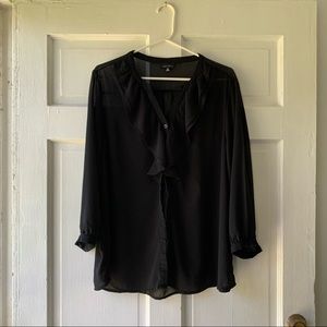 Zenobia Black Long Sleeve Blouse